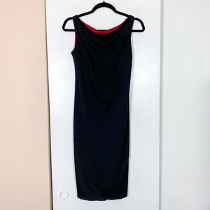 Express Vintage Black Sleeveless Cowl Neck Dress